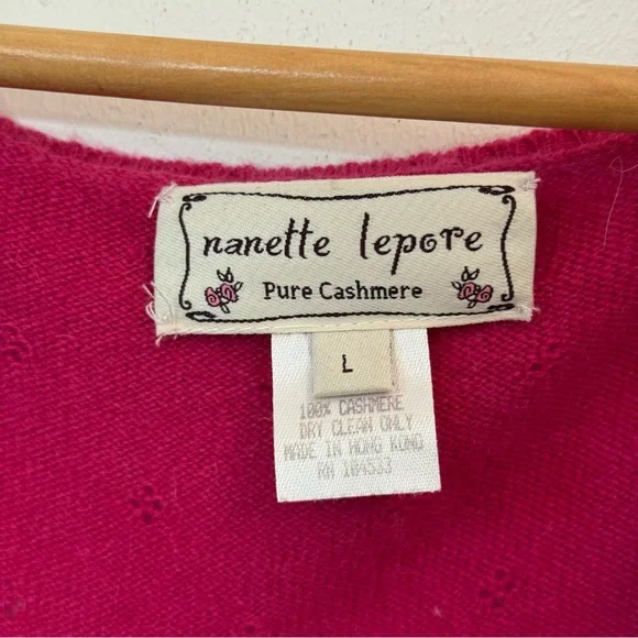 Nanette Lepore vintage cashmere pink Knit Top L - Picture 3 of 4